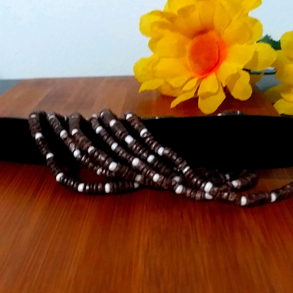 6PC Beautiful African Brown Bead Bracelet Set